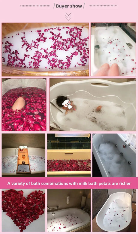 100/250/500g Pure Natural Rose Petal Bath Real Flower Bath Foot Bath Hot Spring Homestay Milk Bubble Bath Foot Bath Health Bath
