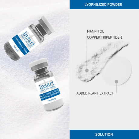 Blue Copper Peptide Lyophilized Powder Set Moisturzing Whitening Face Serum Anti Wrinkle Smooth Tender SkinCare Brighten Essence