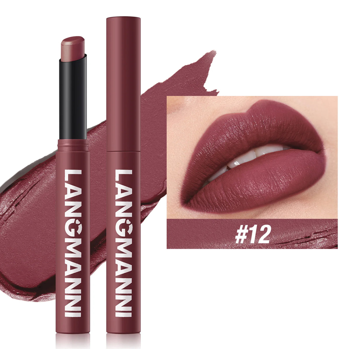 12 Colors Nude Matte Lipstick Waterproof Lip Sticks Not Fading Sexy Red Velvet for Women Make Up Long Lasting Lip Cosmetics
