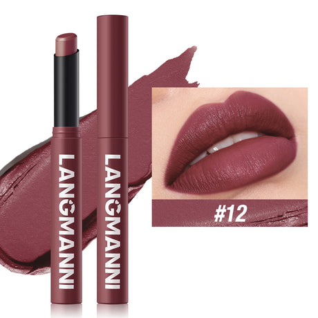 12 Colors Nude Matte Lipstick Waterproof Lip Sticks Not Fading Sexy Red Velvet for Women Make Up Long Lasting Lip Cosmetics