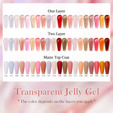 Clou Beaute Translucent Jelly Nude Pink Nail Gel Polish 15ml Vernis Semi Permanent Gel Colorful Varnish Nail Art Manicure Gel