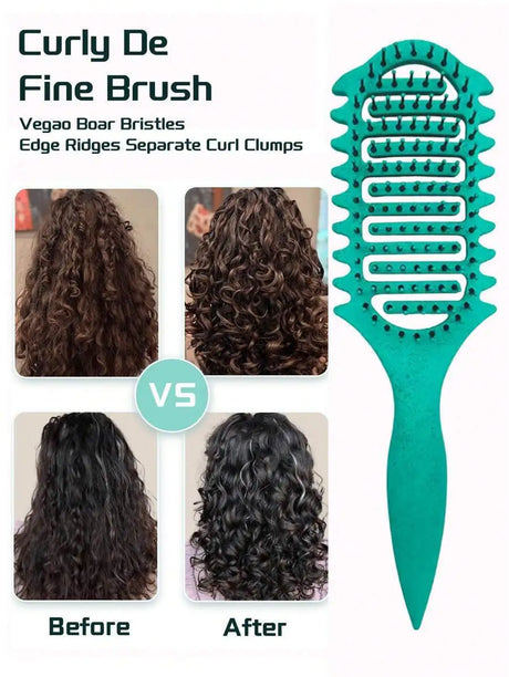 Curly Comb Curl Define Styling Brush Hollow Out Detangling Hair Brush Tangled Wet Curly Hair Comb Shaping Curls Hairdressing