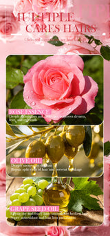 Pink Rose Essential Oil Shampoo Bar, Plant Extract Essence Deep Cleaning Hand Soap, Soft Shampoo and Hair Care Soap
