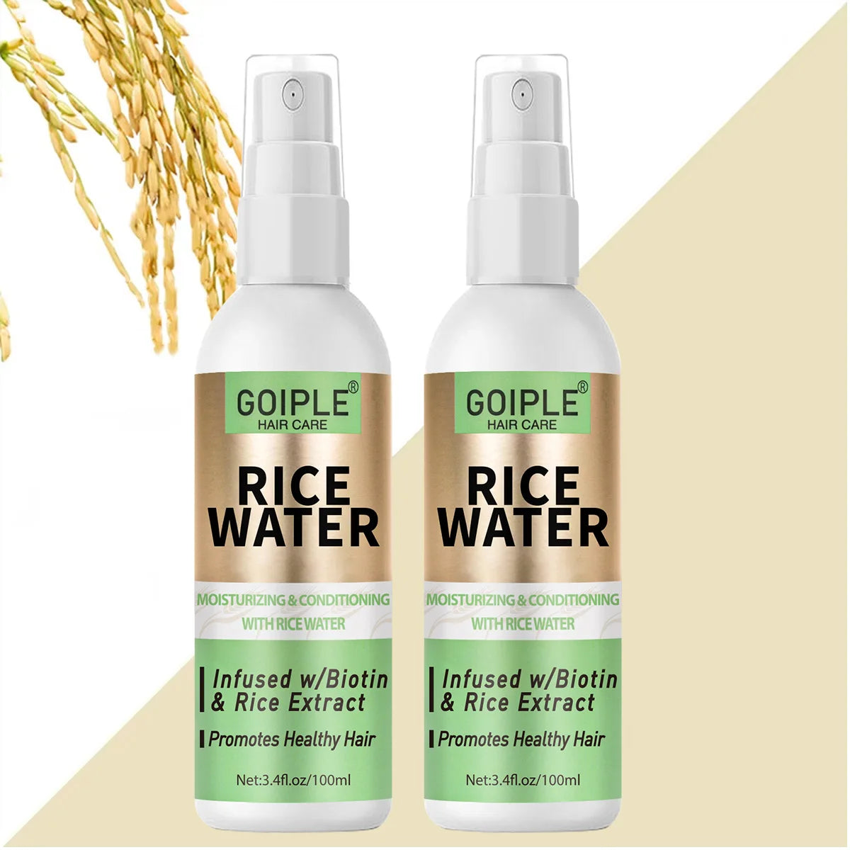 Rice Water Hair Care Spray Moisturizing Nourishing Leave-In Conditioner Women Promotes Strong & Healthy Hair Care Products 2pcs