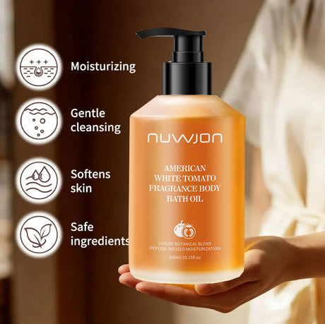 300ml White Tomato Bath Oil Body Cleaning Moisturizing Skin Dirt Remover Smooth Shower Gentle Nourishes Oils For Bath Daily Care