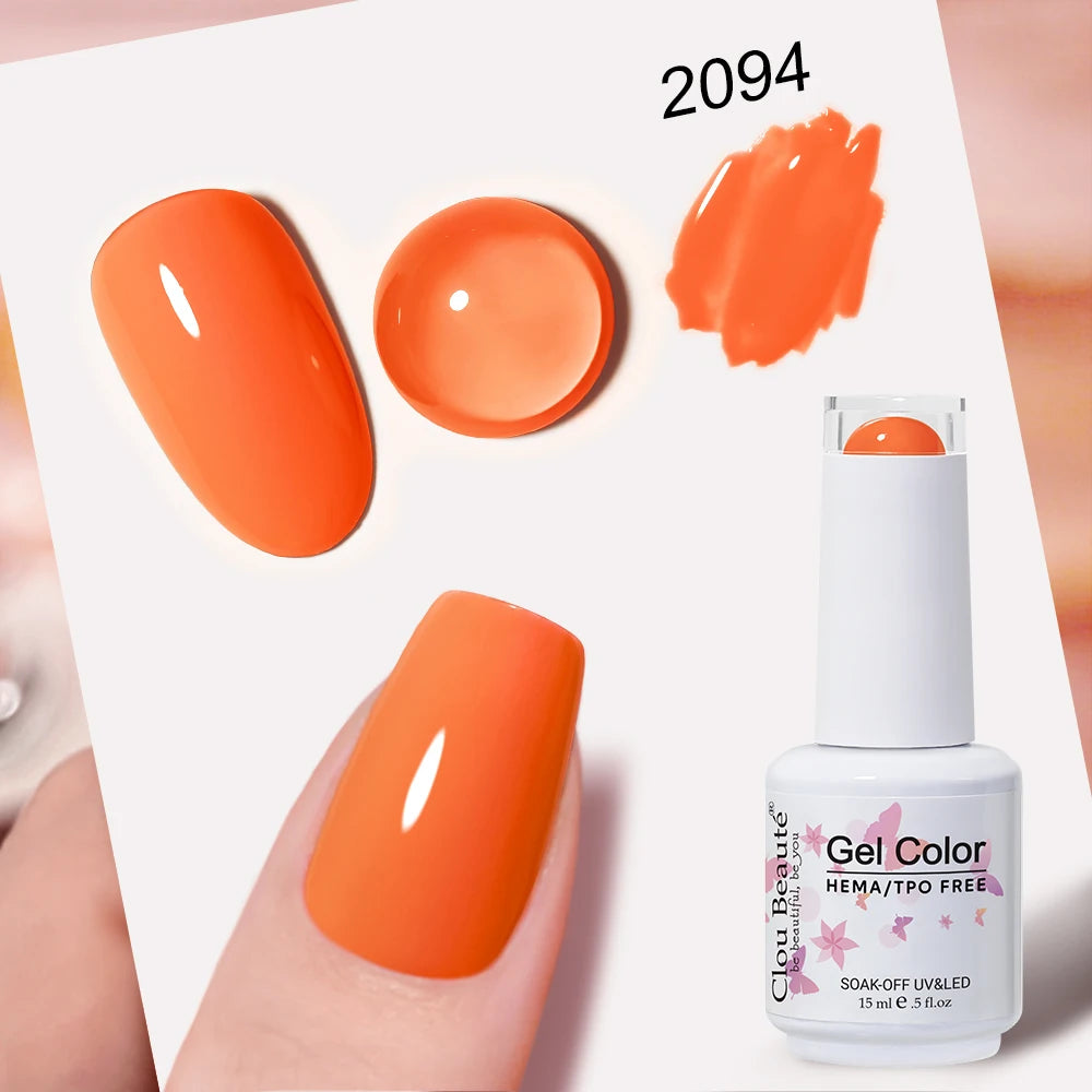 Clou Beaute Grey Color Nail Gel Polish Full Coverage Nail Polish Dark Red Gel Lacquer Varnish Vernis Semi Permanent Nail Art