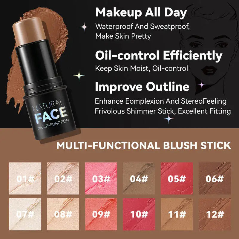 MLSMILE Highlight Contour 3-pack For 3D Makeup Brightening Skin Tone Face Blush Stick 3 Pcs Set 2025 New