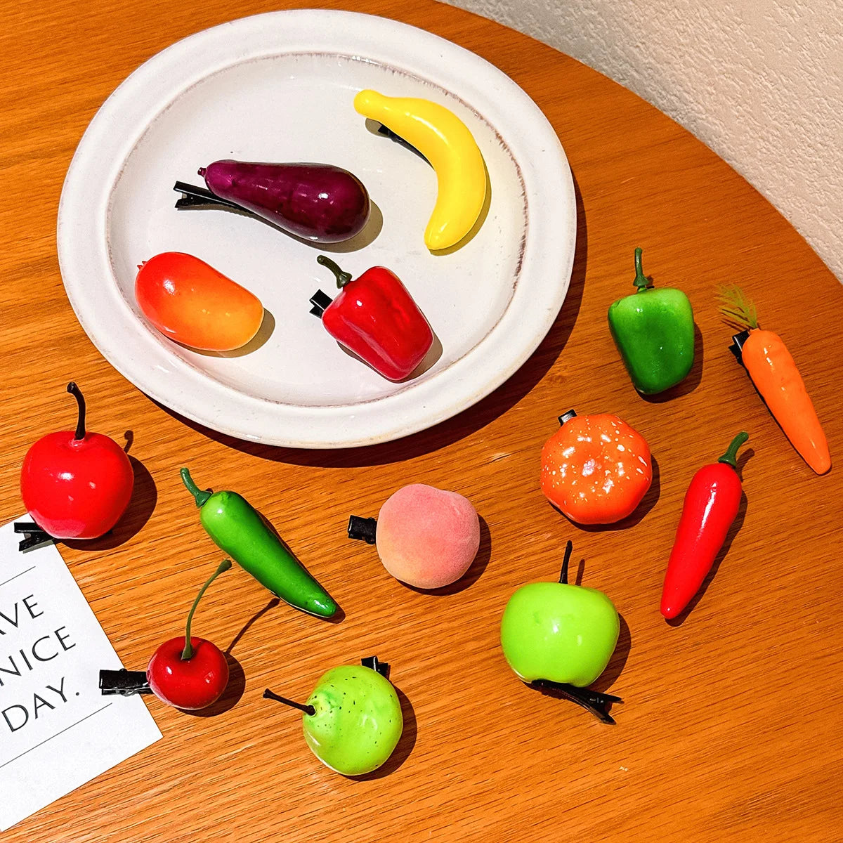 1 Fun Fruit and Vegetable Shaped Duckbill Clip Cute Simulation Fruit Hair Clip Side Clip Women's Broken Hair Clip