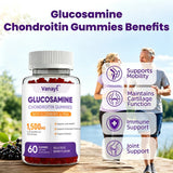 Vanayt Glucosamine Chondroitin Gummies with MSM & Elderberry 1500mg Daily Joint Wellness Support Supplement 60 Chewable Gummies