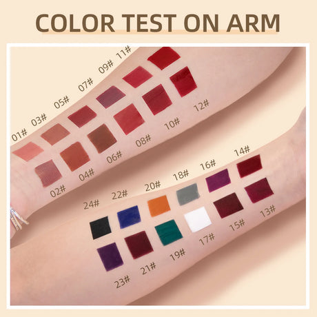 QIBEST Matte Liquid Lipstick Waterproof Long Lasting Velvet Lip Gloss Tint Tube Matte Nude Pigment Red Lipgloss Lips Makeup