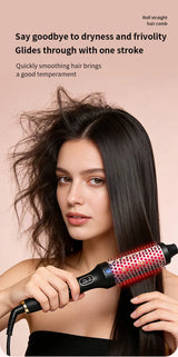 Fluffy Comb Straight Hair Curling and Straightening Dual Purpose Curling Brush PTC Heating Red Light Hair Care Curling Iron