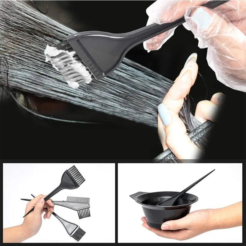 2/4/6pcs Professional Hair Dyeing Kit Color Mixed Bowl with Stirring Brush Coloring Bleaching Salon Hair Beauty Styling Tools