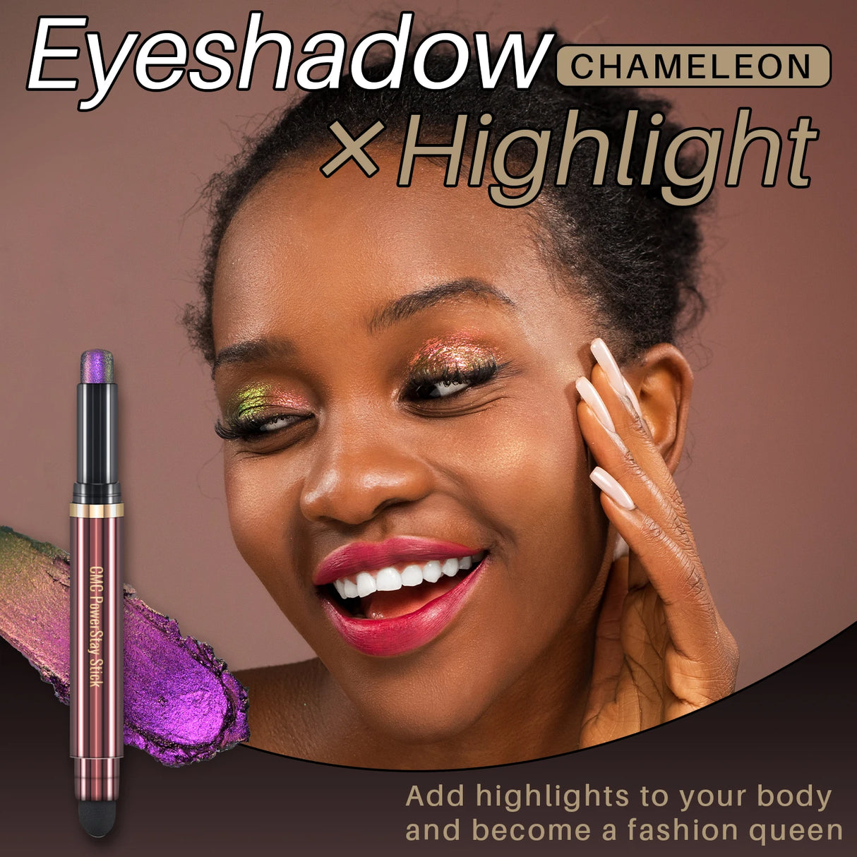 CHARMACY Multichrome Eyeshadow Pen Double Head Multichrome Eye Shadow Glitter for Eyes Waterproof Professional Maquillaje