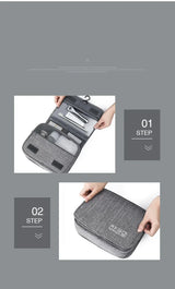 Waterproof Oxford Hanging Travel Toiletry Bag, Portable Cosmetic Makeup Organizer for Men Women