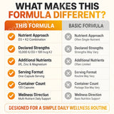D3 K2 MK-7 Vitamin Supplement Capsules with Magnesium Zinc B6 and MCT Powder, 120 Count, Adult Daily Wellness Support