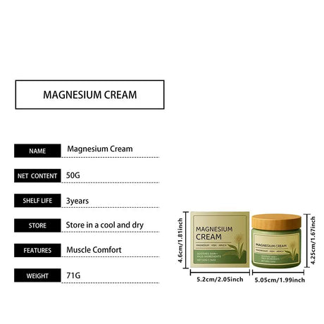 Magnesium Cream for Muscle & Nerve-Relief Moisturizing Body Massage Creambody Care and Moisturizing 2-in-1 Daily Care