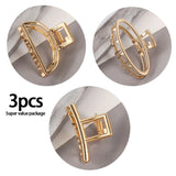 New Fashion Simple Hair Clip Mini Metal Hair Claw Non Slip Hollow Gold Geometric Barrettes Sweet Daily Hair Accessories
