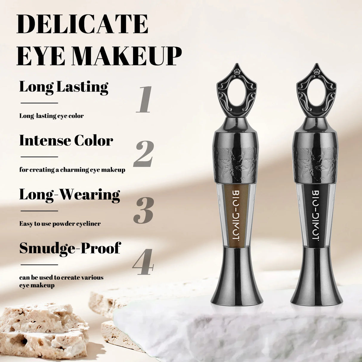 Black Eye Liner Powder Eyeliner Makeup Long-Lasting Eyeliner Waterproof Eyeliner Powder Easy to Wear Smooth Eye Makeup Tools