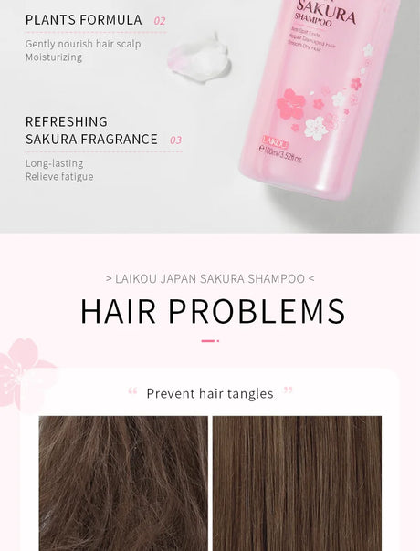 LAIKOU Japan Sakura Shampoo or Hair Conditioner Complex Oil Hair Care Repair Damaged Hair Repair Serum Oil Anti Hairs Loss