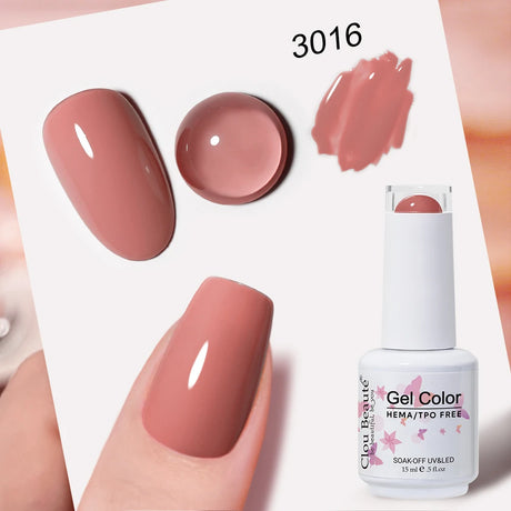 Clou Beaute Grey Color Nail Gel Polish Full Coverage Nail Polish Dark Red Gel Lacquer Varnish Vernis Semi Permanent Nail Art