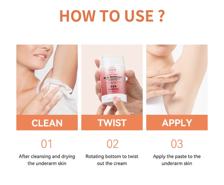 New Whole Body Deodorant Invisible Cream Stick 72 Hour Odor Control Aluminum Free Baking Soda Free Skin Care