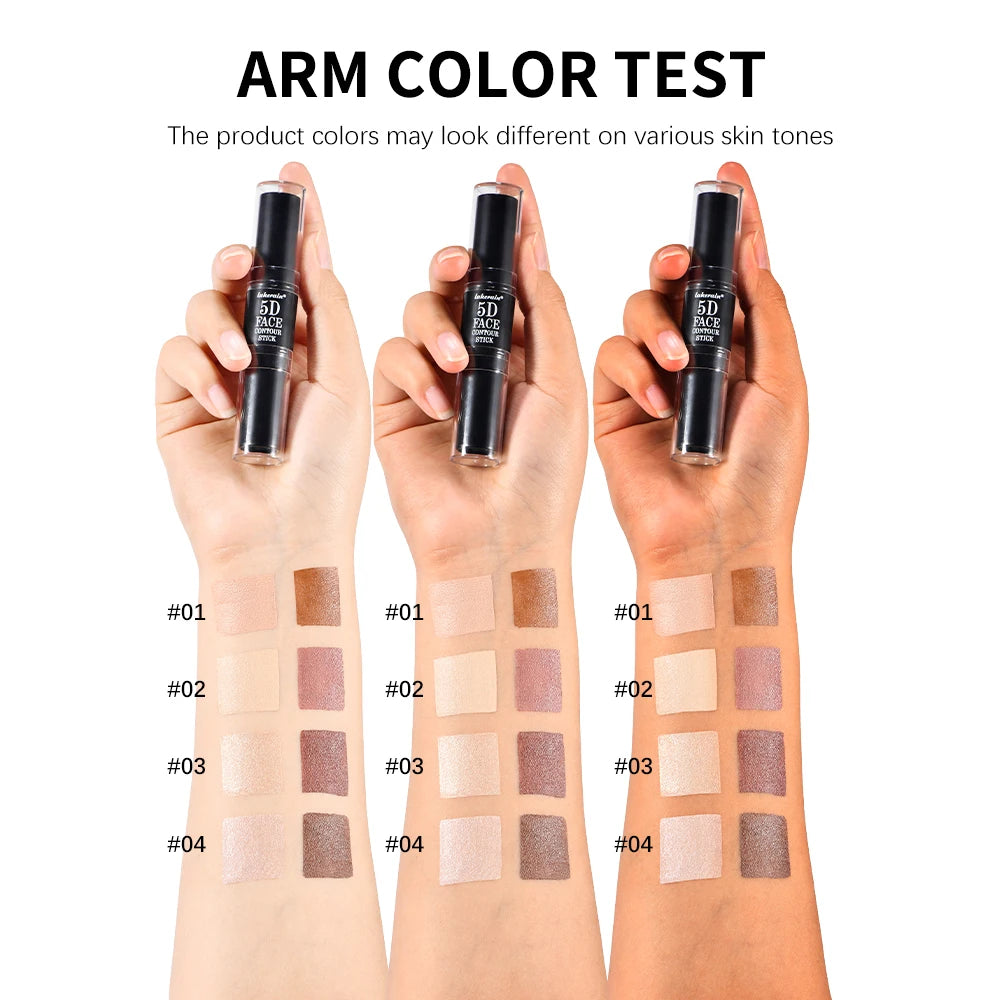 Dual Head Contour Highlighter Stick Sculpt V Face Nose Shadow Concealer Waterproof Long Lasting Smooth Blending Facial Makeup Cosmetics