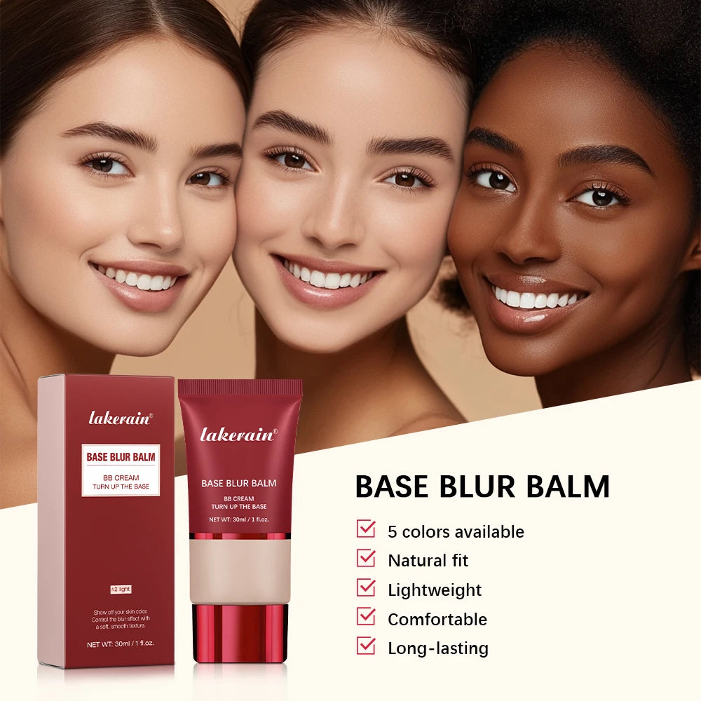 5 Colors Matte Liquid Foundation Base Sweat Resistant Smooth Cover Blemish Pores Natural Matte Finish Lightweight Face Makeup Cosmetic Base