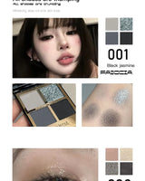 Faiccia 4-Color Mojito Eyeshadow Palette - Earth Pink Brown, Glitter Matte, Brightening, Perfect for Daily & Party Looks