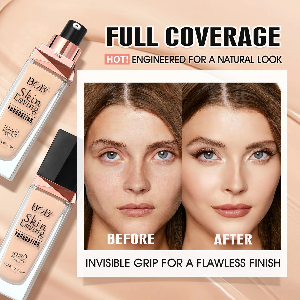 Holding Makeup Liquid Foundation, Lasting Concealer, Transparent Skin, Natural Moisturizing Foundation Make-up