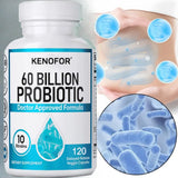 60 Billion CFU Probiotic Capsules with 10 Strains and Organic Prebiotic Fiber, Daily Digestive Wellness Supplement, 120 Count