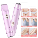Women Electric Shaver Dual Head Bikini Trimmer Waterproof Body Hair  Trimmer Facial Hair Remover for Bikini Underarm Leg Arm