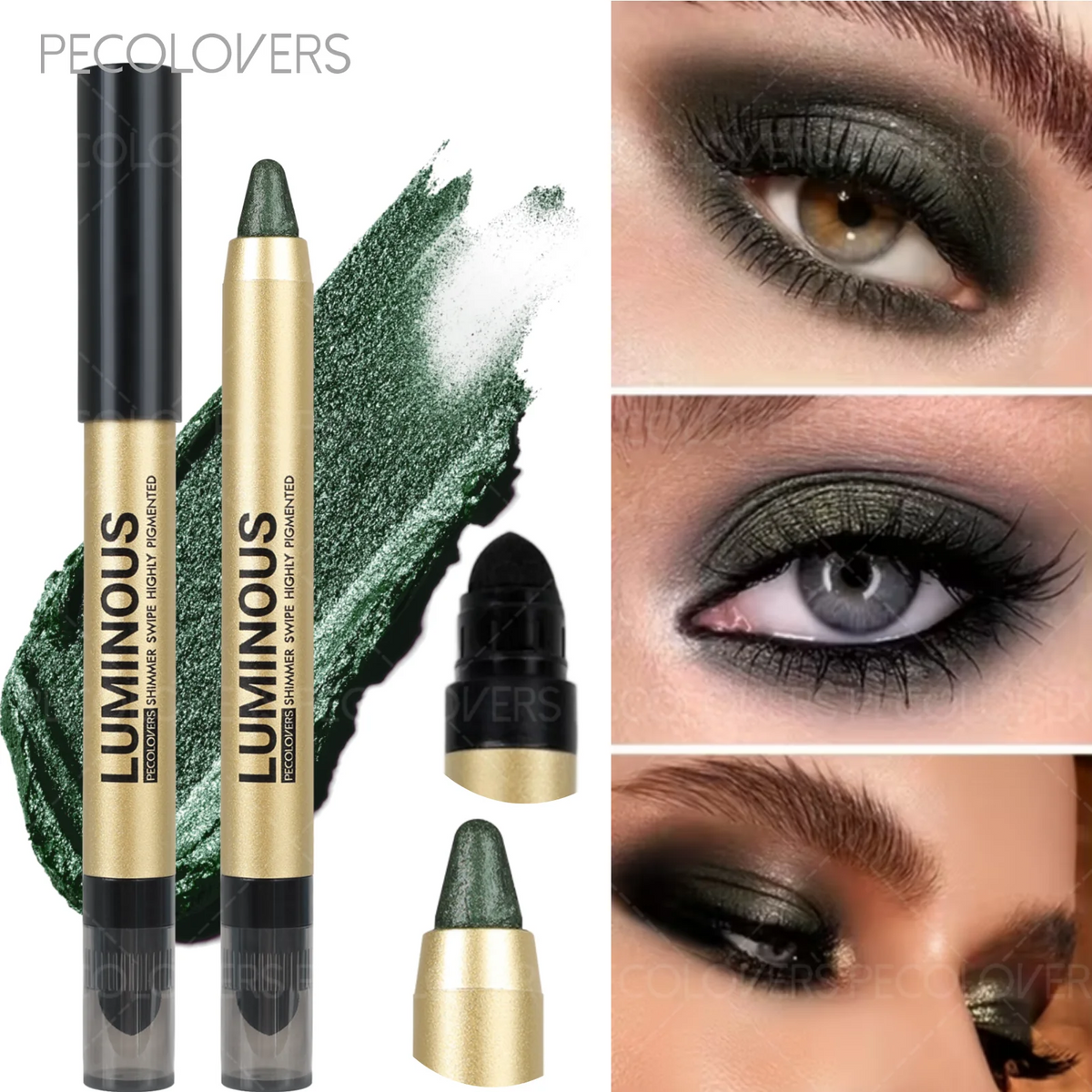 Pearlescent Green Color Highlighting Eyeshadow, Soft And Smooth Texture, Exclusive For Summer, Highlighting Eyeshadow
