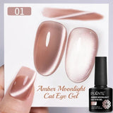 PUENTE 7.5ML Nude Shade Moonlight Cat Magnetic Gel Nail Polish Ultra-Bright Cat Eye Soak Off UV Semi-Permanent Varnish Manicure