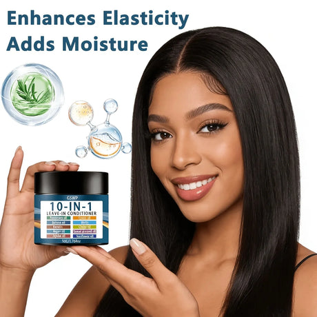 GSWP 10 In1 Leave-in Conditioner with Rosemary Oil&Keratin, Moroccan Nut Oil, Biotin Etc. Hydrates&Moisturizes. 50g/100g