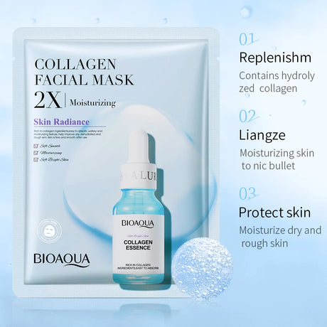 20pcs/5pcs Centella Collagen Face Mask VC Moisturizing Refreshing Sheet Masks Hyaluronic Acid  Facial Mask Skin Care Products