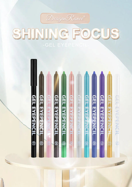12 Colors Shine Pearlescent Eyeliner Pencil Waterproof Lasting Matte White Black Brown Smooth and Easy To Color Eyeliner Gel Pen