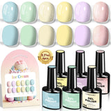 LIMEGIRL 6pcs/set Gel Nail Polish Ice Cream Color Vernis Semi-Permanent UV Gel Nail Art Varn Nail Polish Gel kit