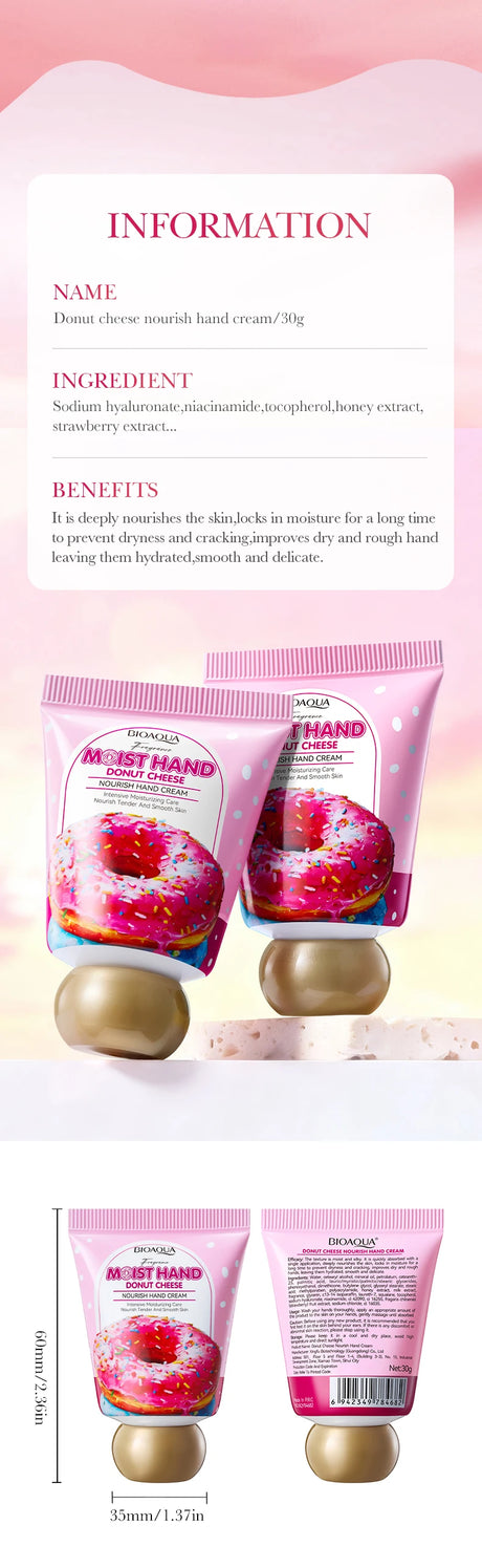 BIOAQUA Donut Hand Cream Moisturizing Nourishing Anti-aging Anti Wrinkles Whitening Creams Hands Skin Care Products