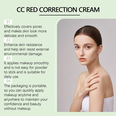 Centella Asiatica CC Cream Full Coverage Oil Control Brighten Skin Tone Long Lasting Cover Pores Moisturizing BB Cream Makeup