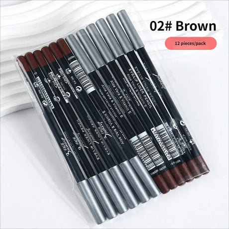 1/12Pc Waterproof Black Brown Eyeliner Pencils-Smudge-Proof Long-Lasting Beginner-Friendly Smooth High Pigmented Punk Eye Makeup