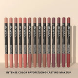 6pcs ROZZA Nude Lip Liner Set - Water-Resistant, Matte Finish Crayon Lip Pencils Non-Smudging & Easy-to-Apply