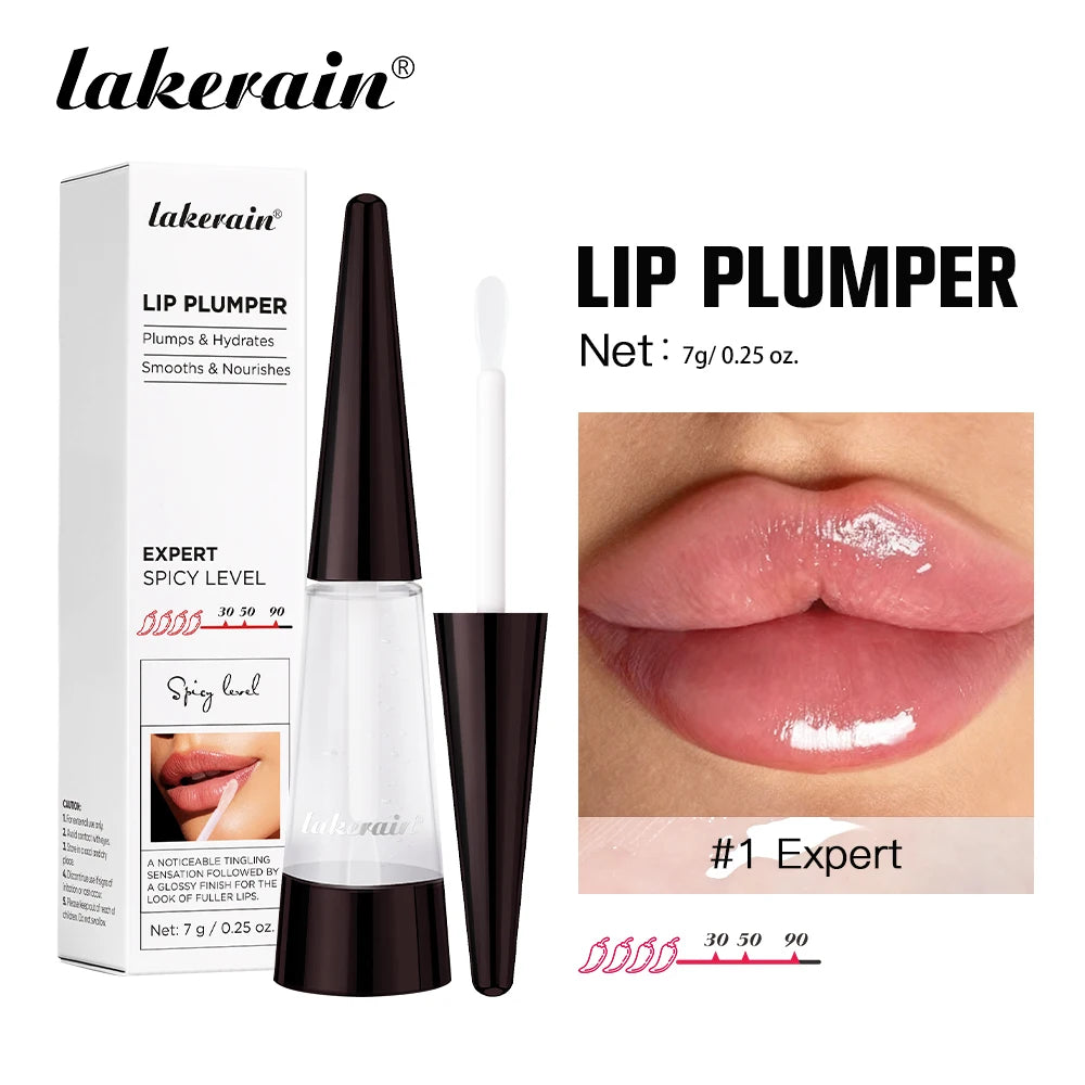 Lakerain Lip Plumper Deep Hydration Long-Lasting Nourishment High-Shine Gloss Shining Voluminous Finish Lip Moisturizing Liquid