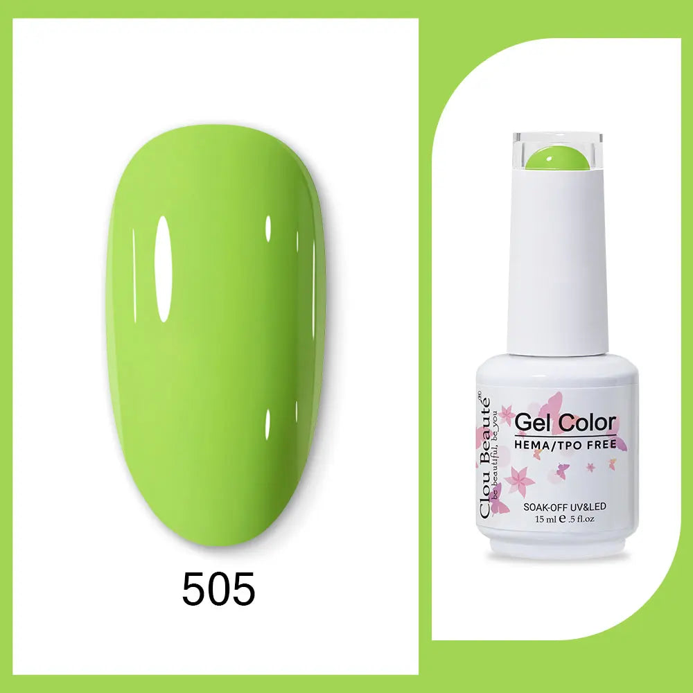 Clou Beaute Gel Color Hema TPO Free 15ml Gel Nail Varnish Soak Off UV Gel Polish Nail Art Manicure Lacquer Nail Art Jelly Gel
