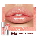Qibest 8 Colors Moisturizing Diamond Shimmer Glitter Lip Gloss Makeup Sparkling Glitter Liquid Lipstick Pearl Lipgloss Tint