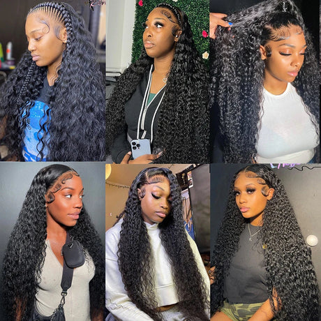 13x4 13x6 Water Wave Curly Human Hair Wig 30 Inch Lace Front Wig Human Hair Deep Wave Frontal Wig Hd Lace Wigs For Black Women