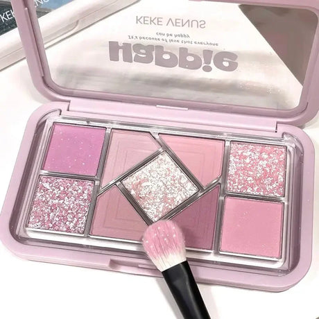Mint diffuse pink blue small pink frame nine-color eyeshadow palette low saturation clear mint green pearl matte gentle pure des