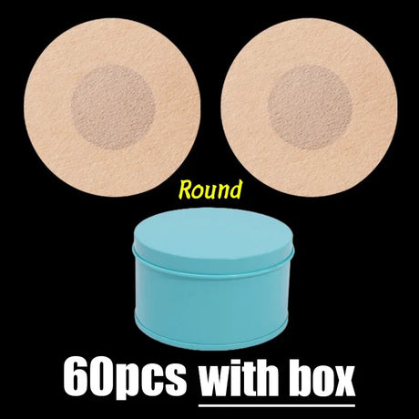 60pcs/box Nipple Cover Stickers Women Breast Lift Tape Pasties Invisible Self-Adhesive Disposable Bra Padding Chest Paste Patch