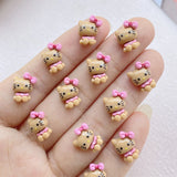 50Pcs Cute Mini Cartoon Cat Nail Art Resin Designer Charms DIY Craft For Nail 3D Decorations Jewelry