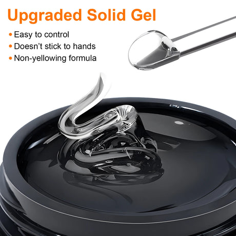 TWOING 8g Clear Solid Nail Tips Gel Long Lasting Strong Adhesion UV/LED Building Gel for Nails Home Salon Manicure DIY Design