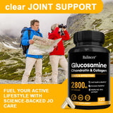 Glucosamine Chondroitin MSM Capsules, Joint Support Supplement, Support Cartilage Flexibility Bone Strength & Hair Skin Nail